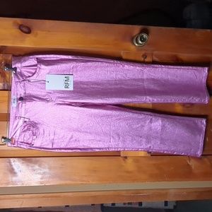 RFM* metallic pink straight leg stretch pant brand new with tags 5pkt bu…